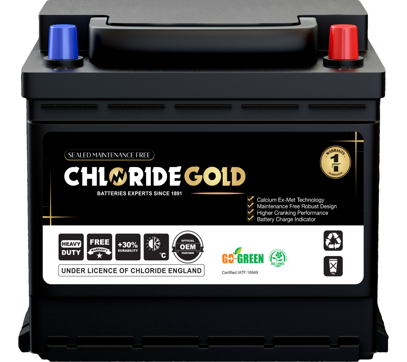 Chloride Gold Car Battery N60L 60 Ah