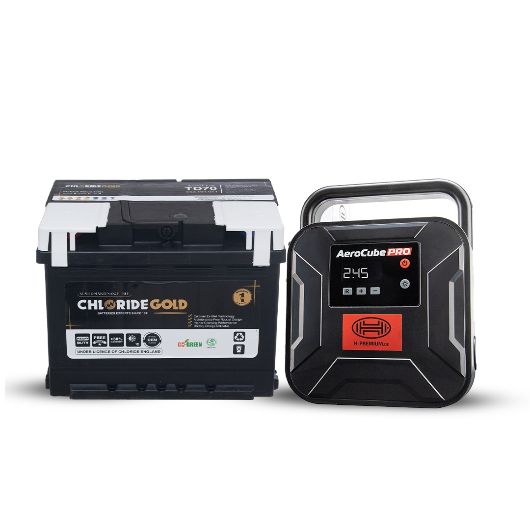 Chloride Gold Car Battery Td70L 12 62 Ah R Heyner Aerocube Pro Digital Air Compressor