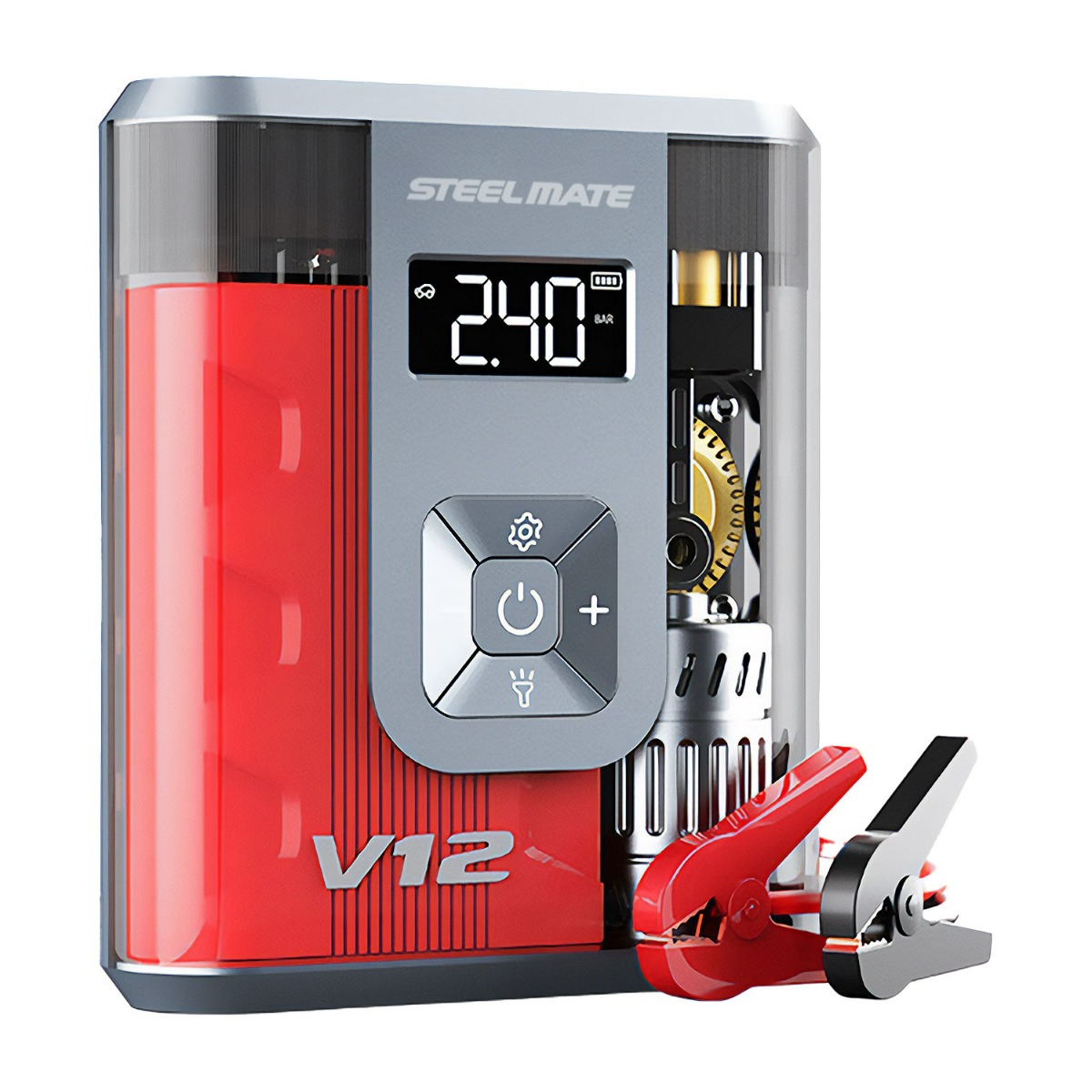 Steelmate V12 2 1 Air Compressor Car Battery Jump Start 12000Mah